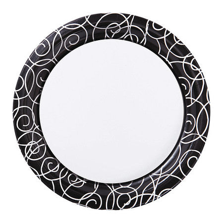 Silver Swirl Paper Plate,7" Round,pk50 (