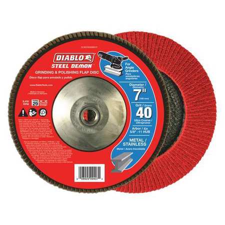 Grinding/polishing Flap Disc,7",40g (2 U