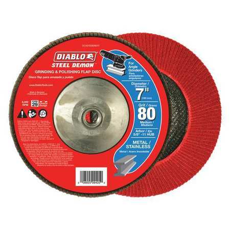 Grinding/polishing Flap Disc,7",80g (2 U