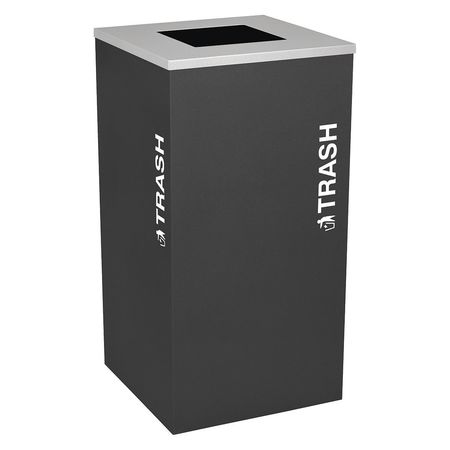 Square Bin,trash,steel,24 Gal.,black (1