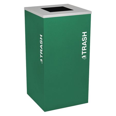 Square Bin,trash,steel,24 Gal.,emerald (