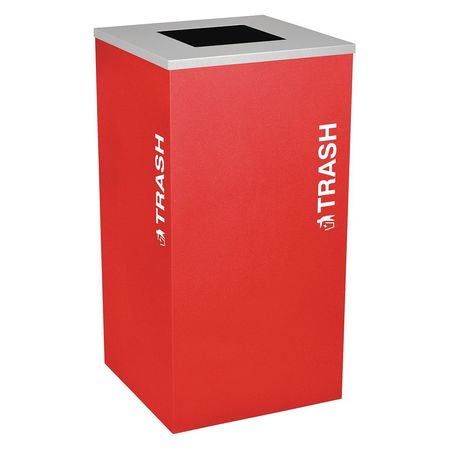 Square Bin,trash,steel,24 Gal.,ruby (1 U