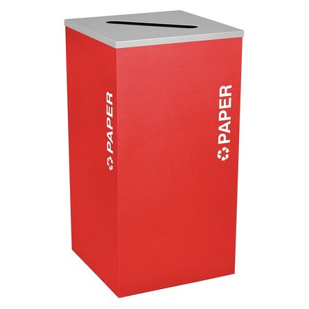 Square Bin,paper,steel,24 Gal.,ruby (1 U