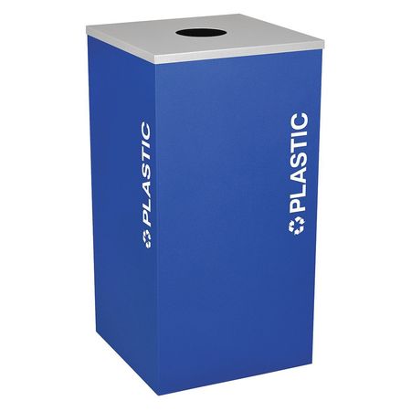 Square Bin,plastic,steel,24 Gal.,royal (