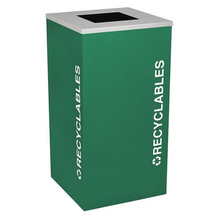 Square Bin,recyclables,steel,24 Gal. (1