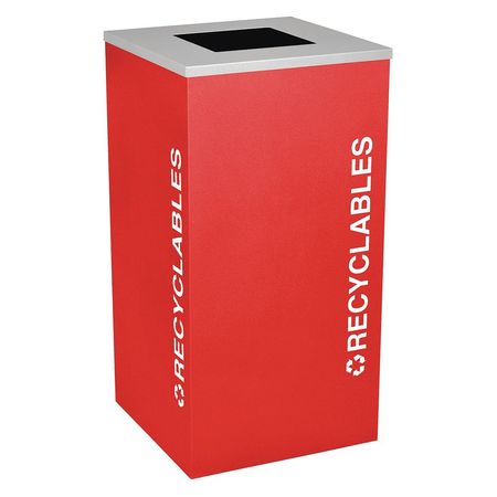 Square Bin,recycle,steel,24 Gal.,ruby (1