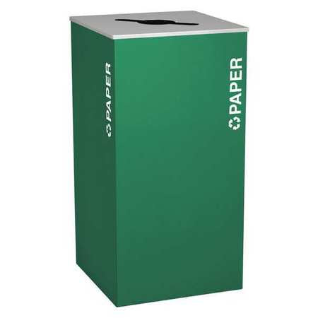 Square Bin,paper,steel,36 Gal.,emerald (