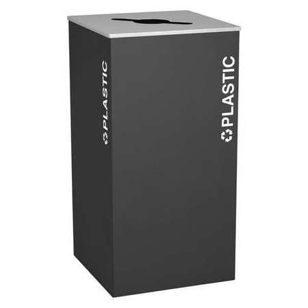 Square Bin,plastic,steel,36 Gal.,black (