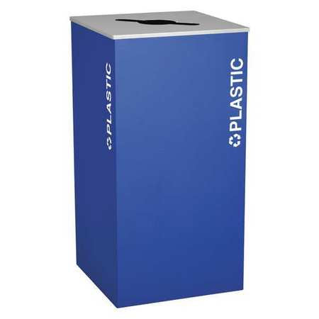 Square Bin,plastic,steel,36 Gal.,royal (