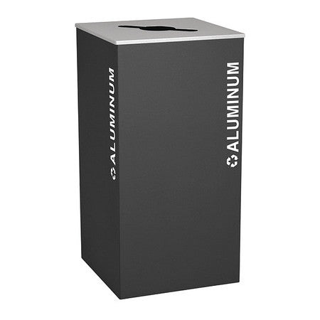 Square Bin,recycle,steel,36 Gal.,black (