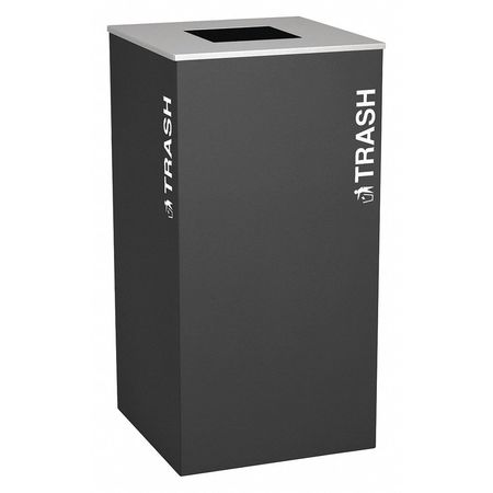 Square Bin,trash,steel,36 Gal.,black (1