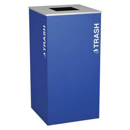 Square Bin,trash,steel,36 Gal.,royal (1