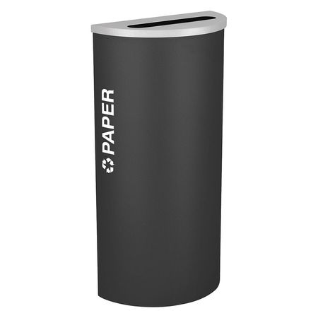 Half Round Bin,paper,steel,8 Gal.,black