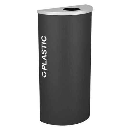 Half Round Bin,plastic,steel,8 Gal. (1 U