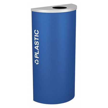 Half Round Bin,plastic,steel,8 Gal,royal