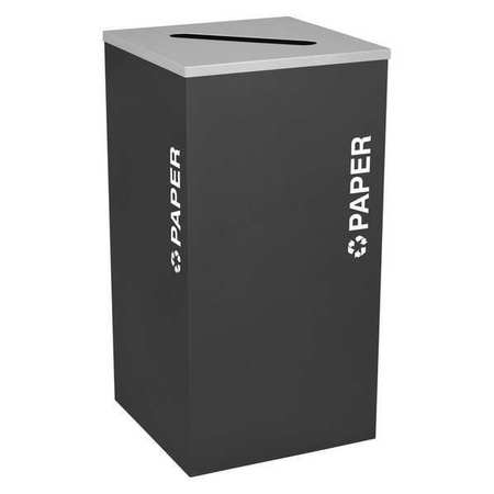 Square Bin,paper,steel,24 Gal.,black (1