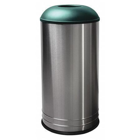 Recycling Receptacle,18 Gal.,ss,green (1