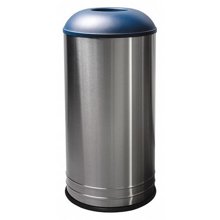 Recycling Receptacle,18 Gal.,ss,indigo (