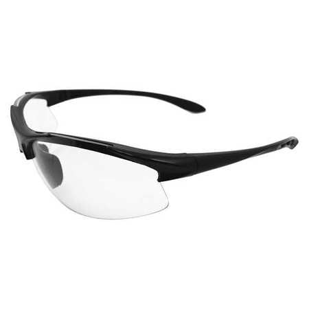 Safety Glasses,black Frame,clear (2 Unit