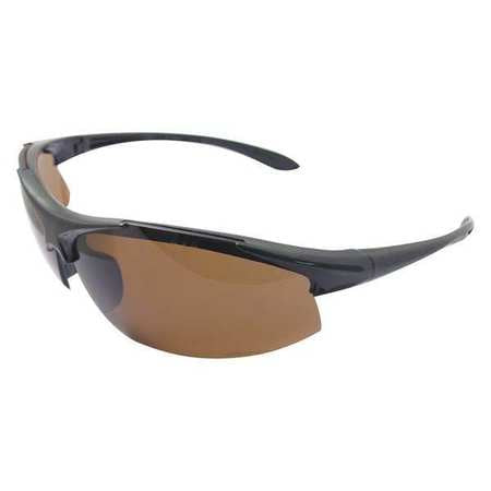 Safety Glasses,blk Frame,brown,polarized