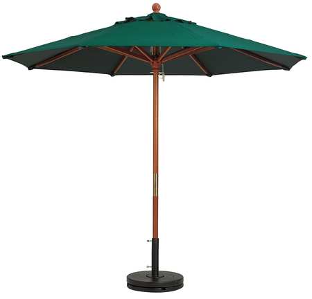 9ft Wooden Market Umbrella, Forest Green