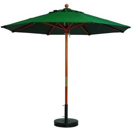 7ft Wooden Market Umbrella, Forest Green