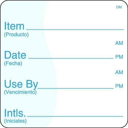 Shelf Life Label,2 In. H,2 In. W,pk250 (