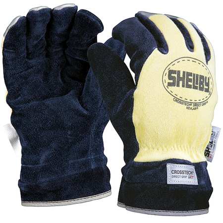 Firefighters Gloves,l,cowhide Lthr,pr (1