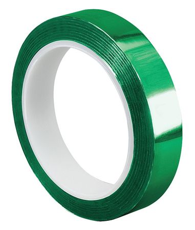 Metalized Film Tape,green,1/4in X 72yd (