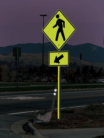 Sign Post Reflector,plastic,green (1 Uni