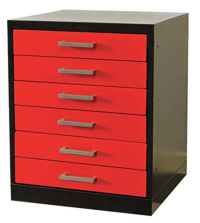 Drawer Pedestal,24 X 24 X 32h,black/red