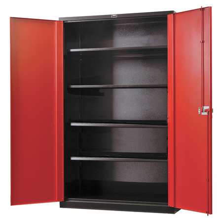 Shelving Cabinet,78" H,36" W,black/red (