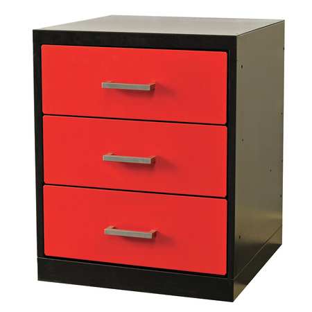 Drawer Pedestal,24 X 24 X 32h,black/red