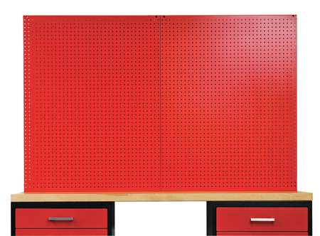 Pegbrd Panel,44-1/4",rnd Hole,red (1 Uni