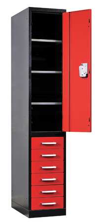 Wrdrb Lockr,solid,1 Wd,1 Tier,red/black