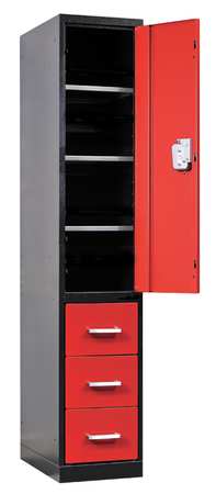 Wrdrb Lockr,solid,1 Wd,1 Tier,red/black