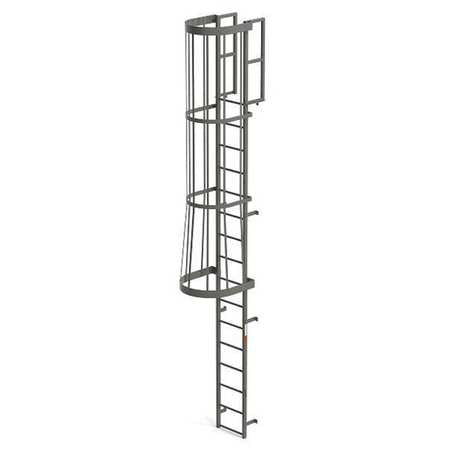 Fixed Cage Ladder,steel,18 Ft.,8" (1 Uni