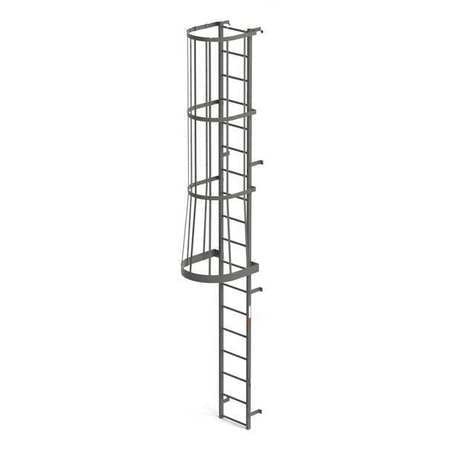 Fixed Cage Ladder,steel,20 Ft.,8" (1 Uni