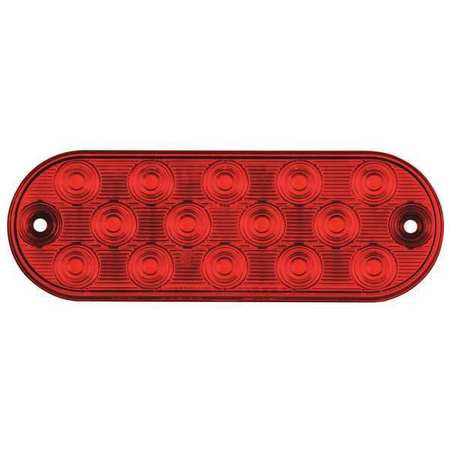 Led Warning Light,oval Thin,red,6" (10 U