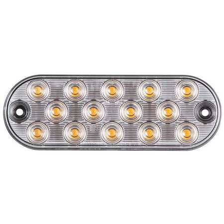 Led Warning Light,oval Thin White,6" (10