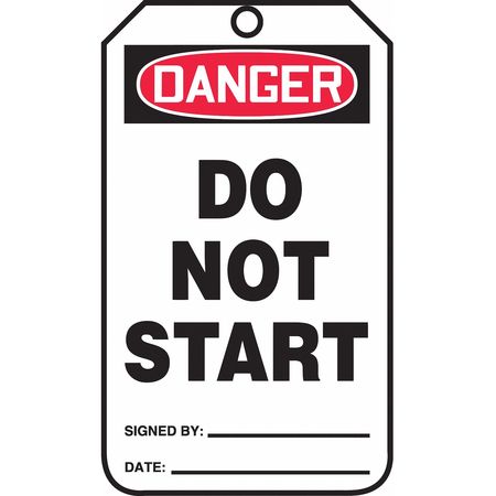 Danger Tag,dont Start,5-3/4",card,pk25 (