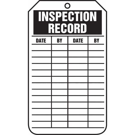 Inspection Record Tag,5-1/4"x3-1/4",pk25