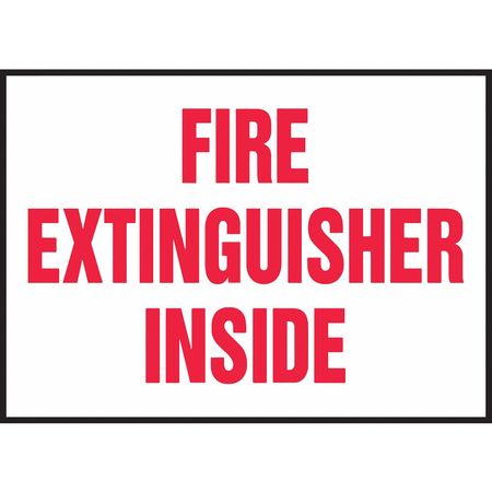 Sign,fire Extinguisher Inside,3-1/2"x5"