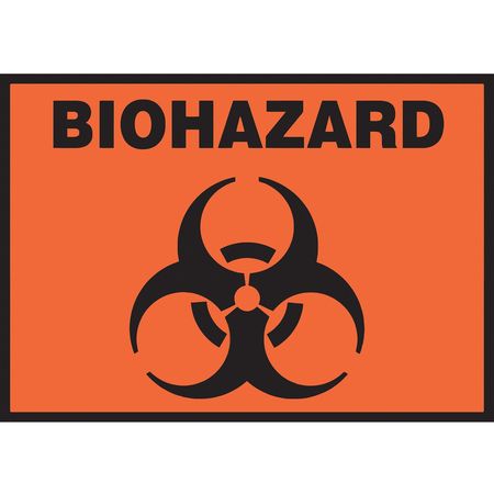 Sign,biohazard,3-1/2" X 5",pk5 (2 Units