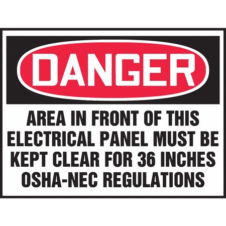 Sign,danger,area In Front,3-1/2"x5",pk5