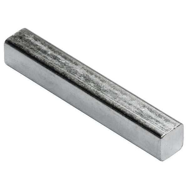 Undersized Machine Key, Square End, Carbon Steel, Zinc Clear Trivalent, 1-3/4 in L, 3/16 in Sq