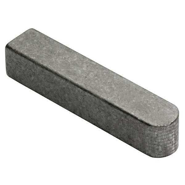 Undersized Machine Key, Round End, Carbon Steel, Plain, 1-7/8 in L, 3/8 in Sq