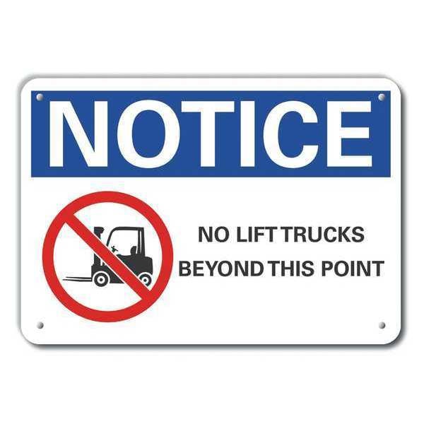 Plastic Lift Truck Traffic Notice Sign7 in H10 in WVertical RectangleLCU5-0050-NP_10X7