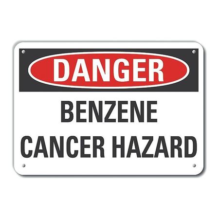 Alum Danger Benzene Cancer,10"x7" (1 Uni