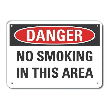 Alum Danger No Smoking Area,14"x10" (1 U